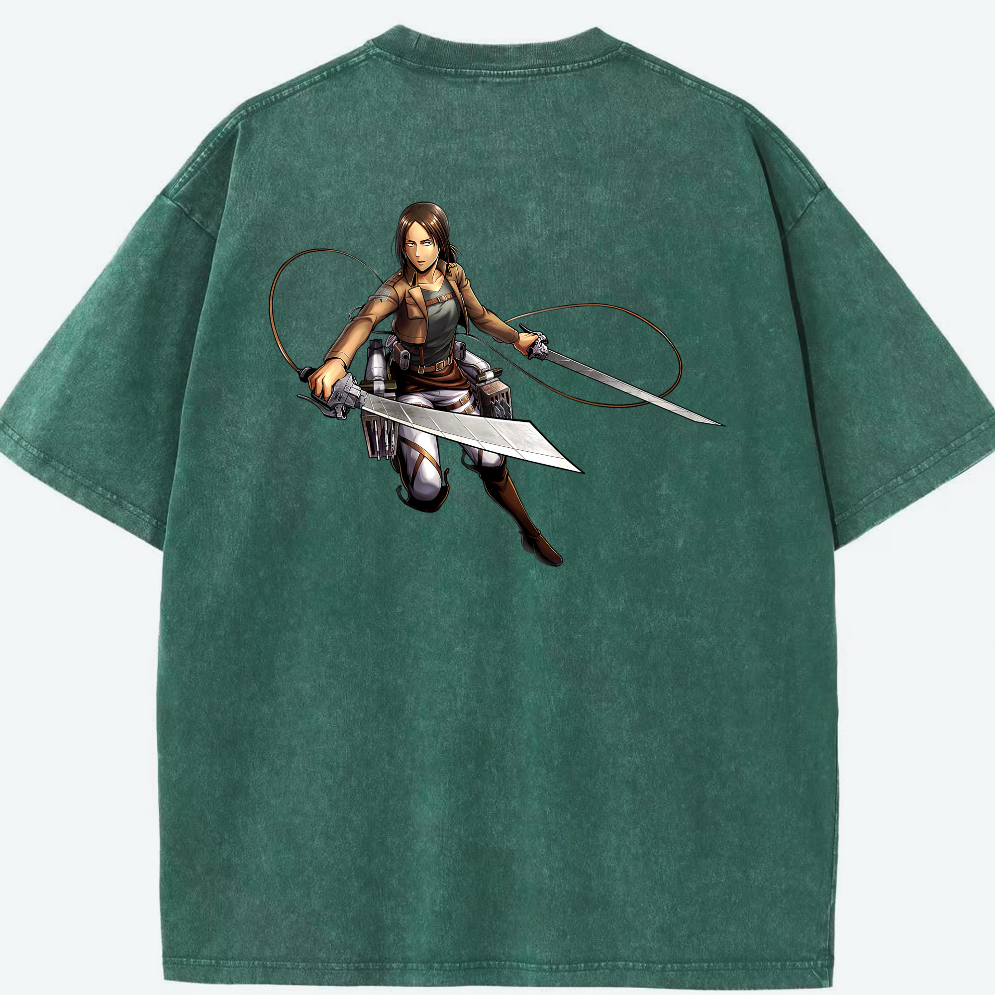 （画像用） 進撃の巨人 Attack on Titan 綿100% ヴィンテージ風 半袖Tシャツ（背面プリント）